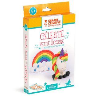 Caja de plastilina para niños - Celeste el pequeño unicornio