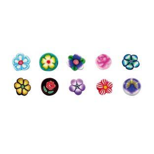 10 mini bastones de arcilla FIMO 5 x 0,5 cm - Flores