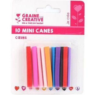 10 mini FIMO canes to slice 5 x 0.5 cm - Hearts