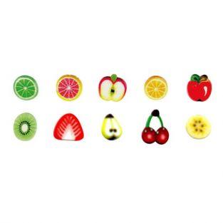 10 mini bastones de arcilla FIMO 5 x 0,5 cm - Frutas