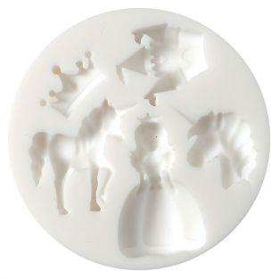 Mini silicone mold for FIMO clay - Unicorn & Princess