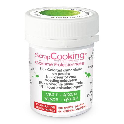 Colorant alimentaire en poudre liposoluble - Vert - 25gr 