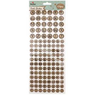 Stickers ronds en liège - Alphabet majuscule & minuscule