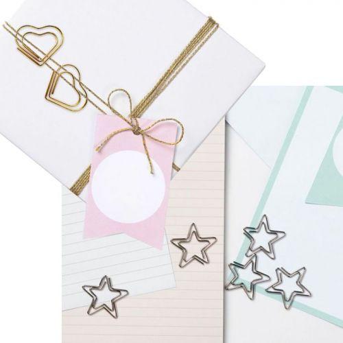 20 hearts and stars paper clips
