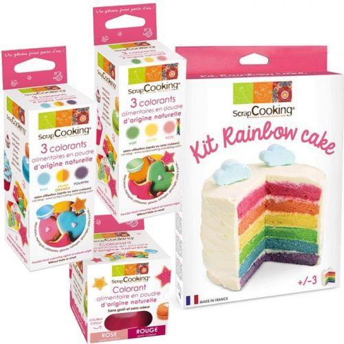 Rainbow cake kit + 7 food colourings