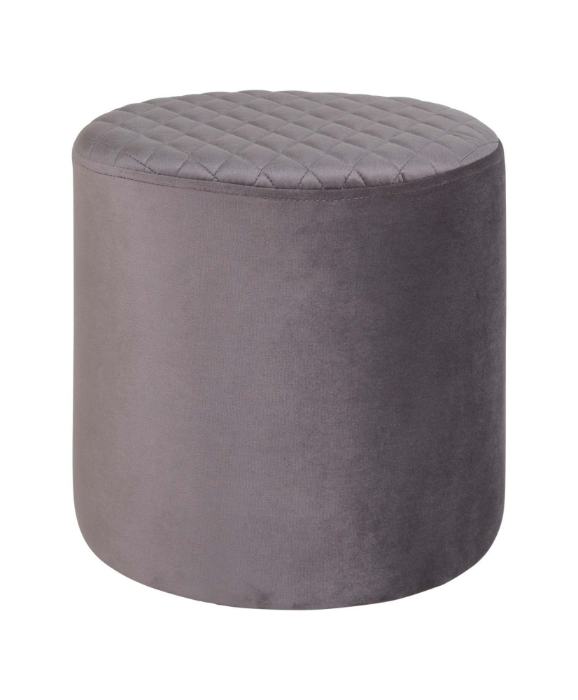Pouf cilindrico in velluto grigio scuro Ø 34 x 36 cm