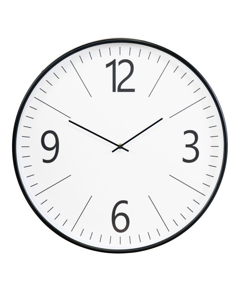 Reloj Pared Aluminio Mate Redondo 50 cm diámetro con Esfera Blanca y  números negros: 84.90 euros