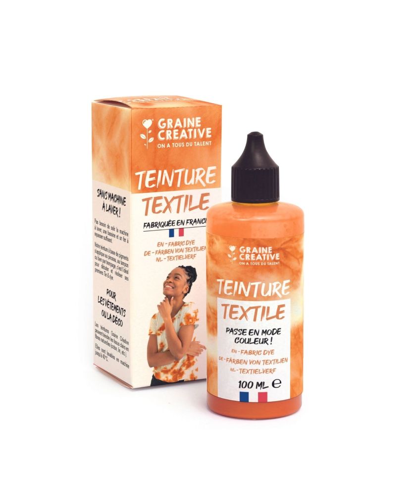 Peinture pour textile 100 ml effet tie and die - rouille