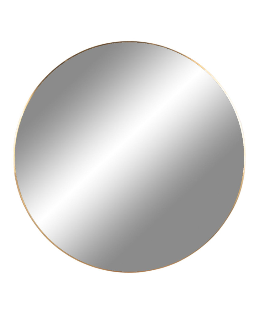 Miroir rond en acier avec cadre en aspect laiton Ø 100 cm