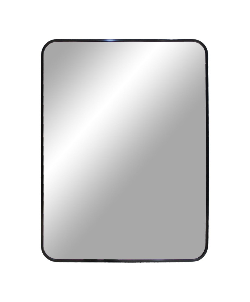 Specchio in alluminio rettangolare con cornice nera 50 x 70 cm