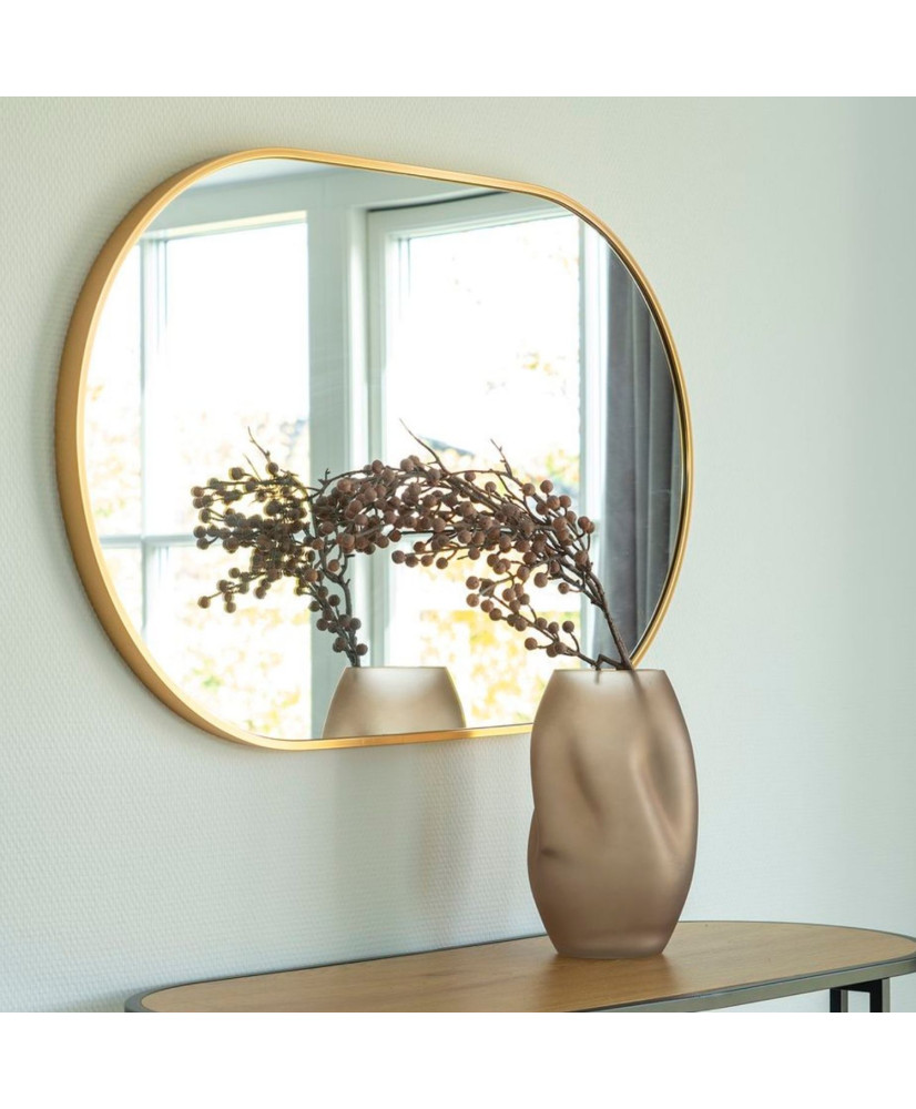 Espejo ovalado de acero cobrizo 35 x 80 cm