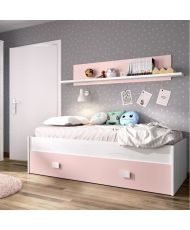 Cama infantil DREAMY 90 x 190 rosa pastel