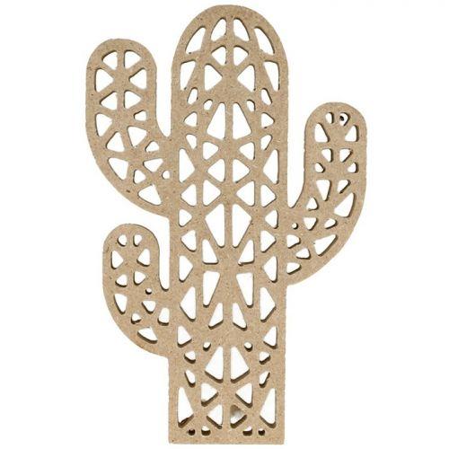 MDF wooden origami silhouette - Cactus 15 cm