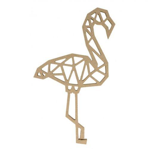 MDF wooden origami silhouette - Flamingo 25 cm