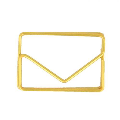 6 clips de papel dorados - Sobres 3 x 2 cm