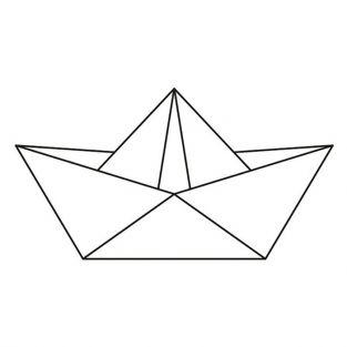 Tampon bois 6,6 x 3,7 cm - Bateau origami