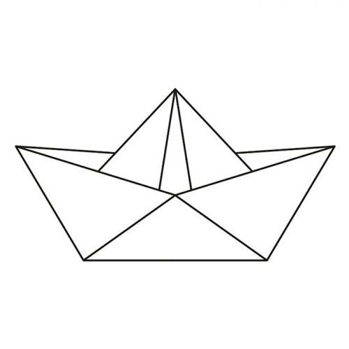Tampon bois 6,6 x 3,7 cm - Bateau origami