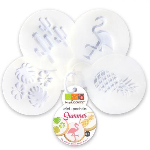 Set of 4 mini cake stencils Ø 6 cm - Summer