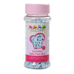 Décorations en sucre pour babyshower - Pieds de bébé bleu