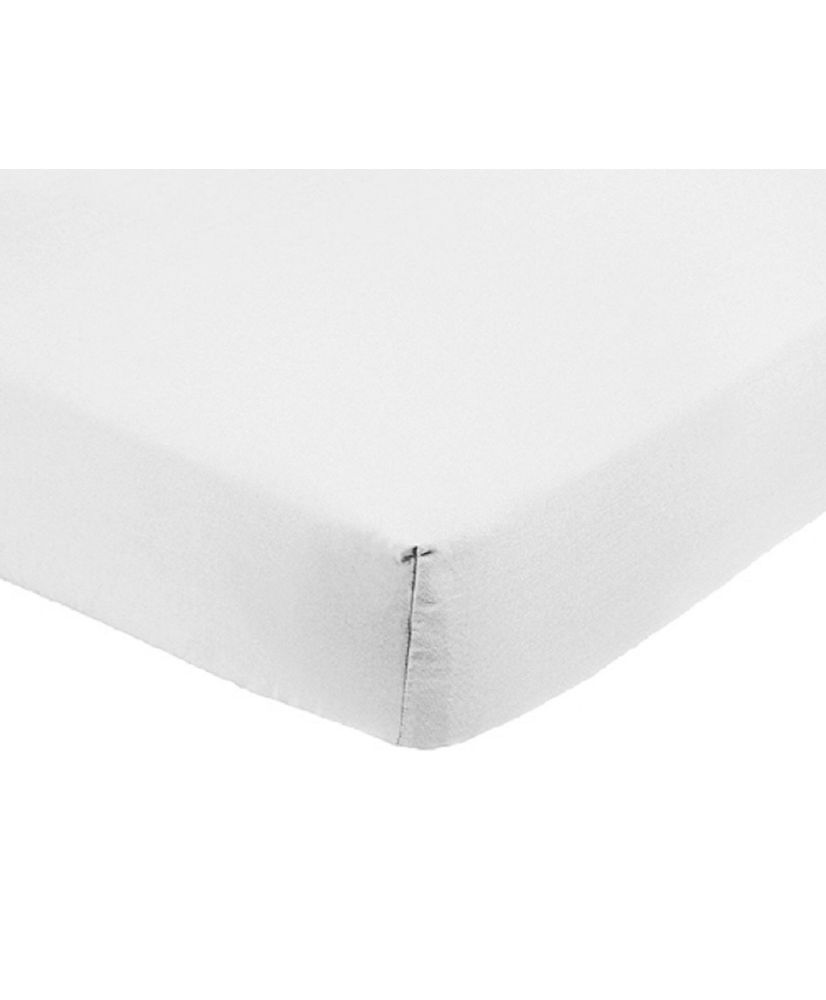 Drap housse en coton bio 180 x 200 cm - Blanc