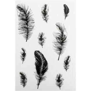 Stickers Feathers - Black & White