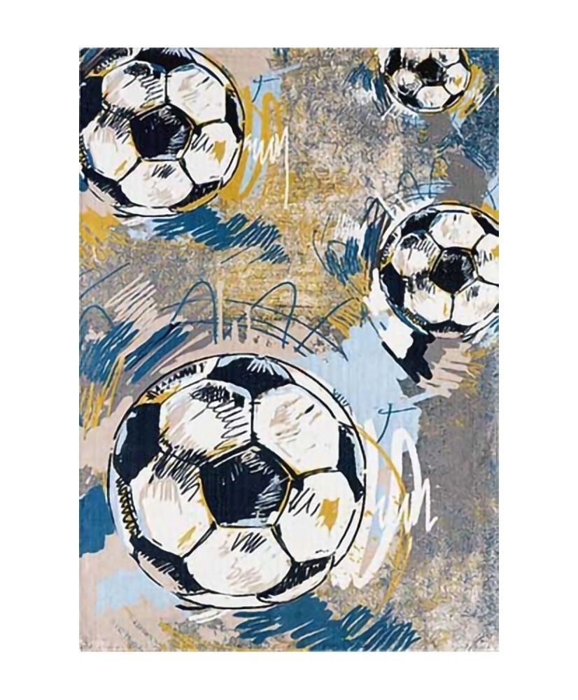 Tapis enfant FOOTBALL 120 x 160 cm - Gris Tapis enfant FOOTBALL 120 x 160 cm - Gris