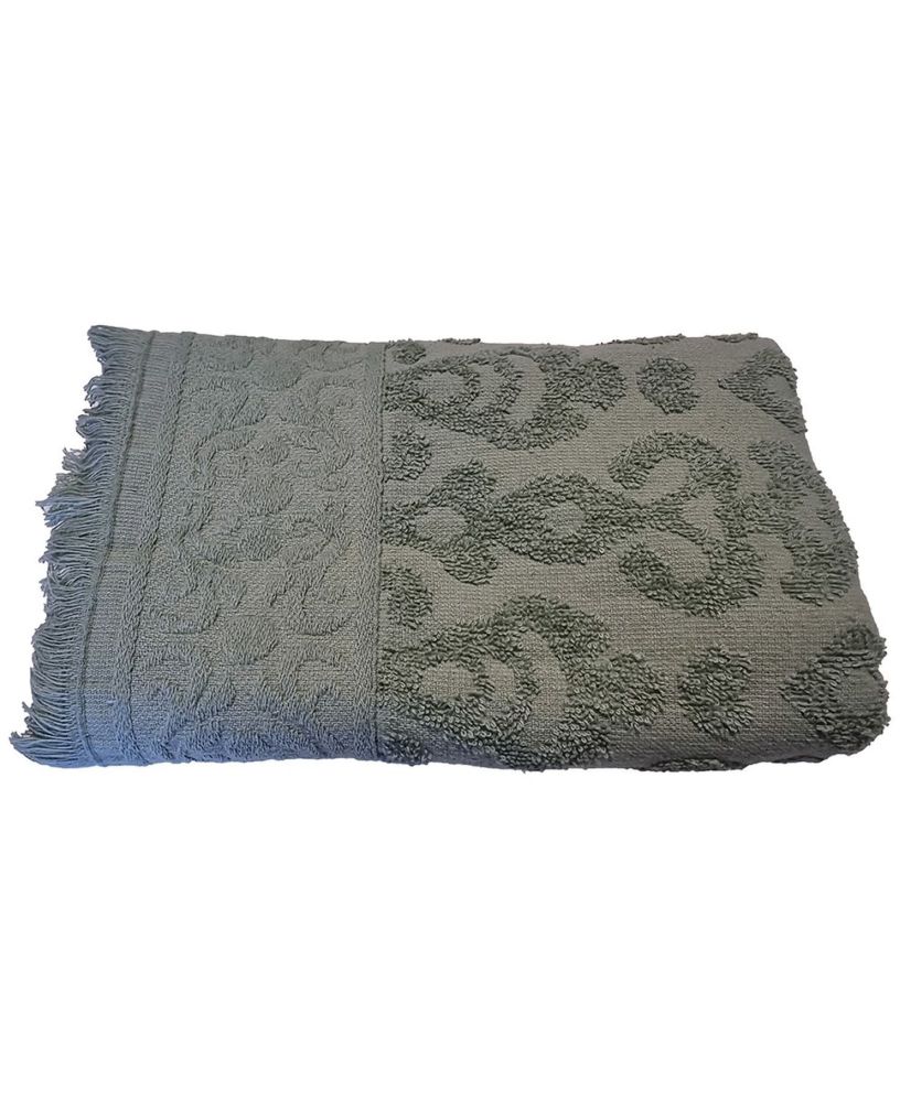 Serviette Jacquard à franges 30 x 50 cm - Vert Serviette Jacquard à franges 30 x 50 cm - Vert