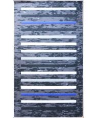 Tapis de salon à rayures 80 x 150 cm - Noir