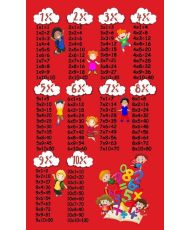 Tapis enfant Table de multiplication 100 x 160 cm - Rouge