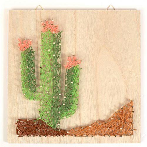 Kit cuadro de madera String Art 22 x 22 cm - Cactus
