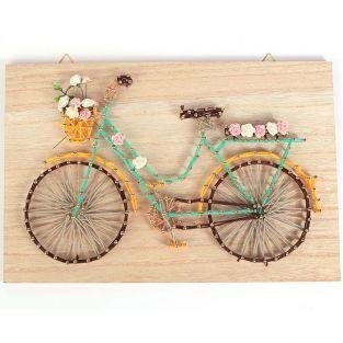 Coffret cadre en bois String Art 30 x 20 cm - Bicyclette