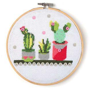 Embroidery hoops kit Ø 15,5 cm - Cactus
