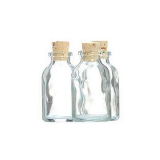105 mini botellas de vidrio de 6 cm con corcho