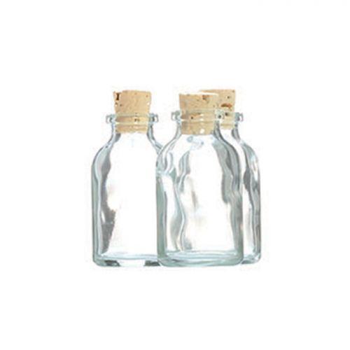 105 mini bouteilles en verre 6 cm avec bouchon liège