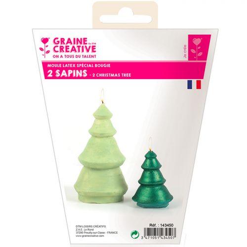 2 latex candle molds - Fir trees