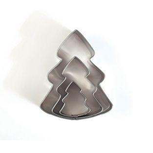 3 mini stainless steel cookie cutters - Fir trees