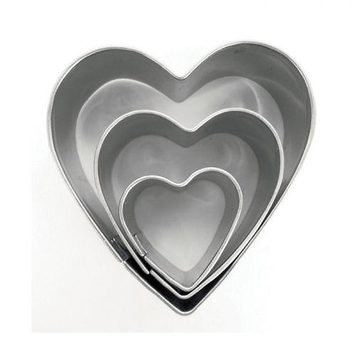 3 mini stainless steel cookie cutters - Hearts