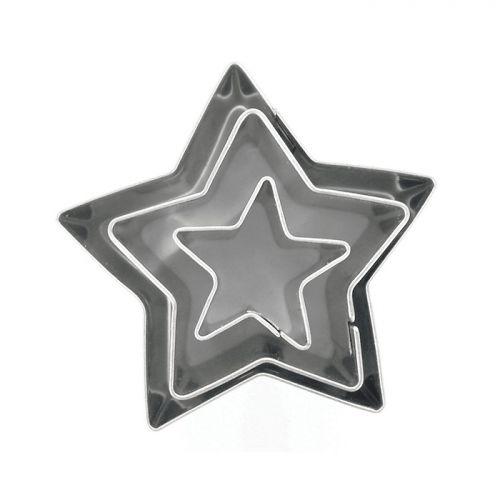 3 mini stainless steel cookie cutters - Stars