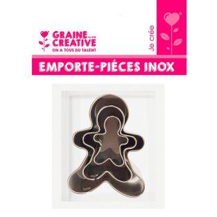 3 mini stainless steel cookie cutters - Gingerbread man