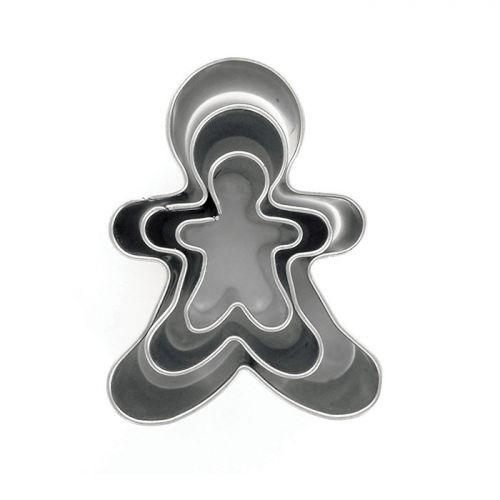 3 mini stainless steel cookie cutters - Gingerbread man