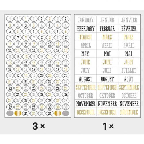 420 Stickers dates for Bullet Journal - black-gray-gold 420 Stickers dates for Bullet Journal - black-gray-gold