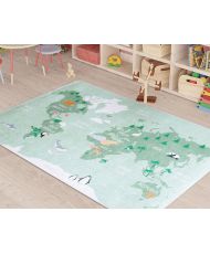 Tapis enfant MONDE 100 x 160 cm - Vert