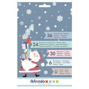 Set autocollants, étiquettes, enveloppes pour cadeaux de Noël - My little Christmas