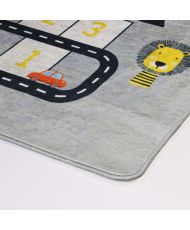 Tapis enfant Circuit de voiture 80 x 150 cm - Gris