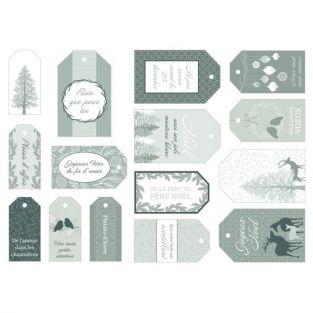 15 Christmas gift tags - Misty Winter