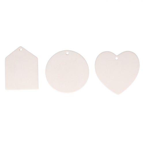 6 siluetas de cerámica 8 cm - casas, rondas, corazones