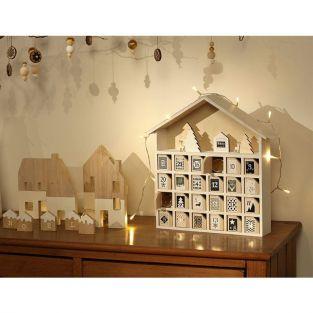 Wooden Advent Calendar House 31.5 x 7 x 34 cm