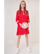 Robe volantée taille 38 - Rouge