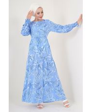 Robe Hijab à motifs taille 42 - Bleu