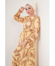 Robe Hijab à motifs taille 38 - Jaune